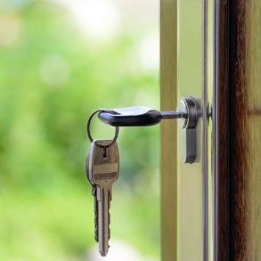 Keys in a door