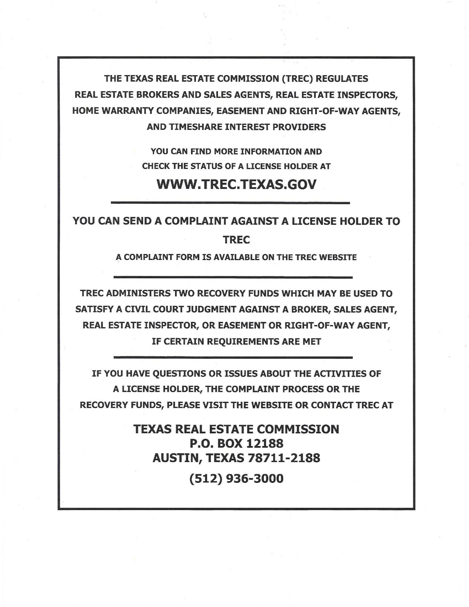 Texas Real Estate Commission Information Swedes Real Estate