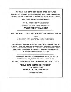 Texas Real Estate Commission Information - Swedes Real Estate