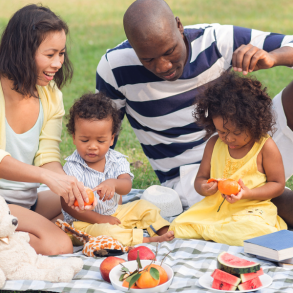 family having a picnic, fort travis bolivar peninsula