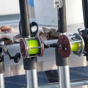 fishing rods on a boat