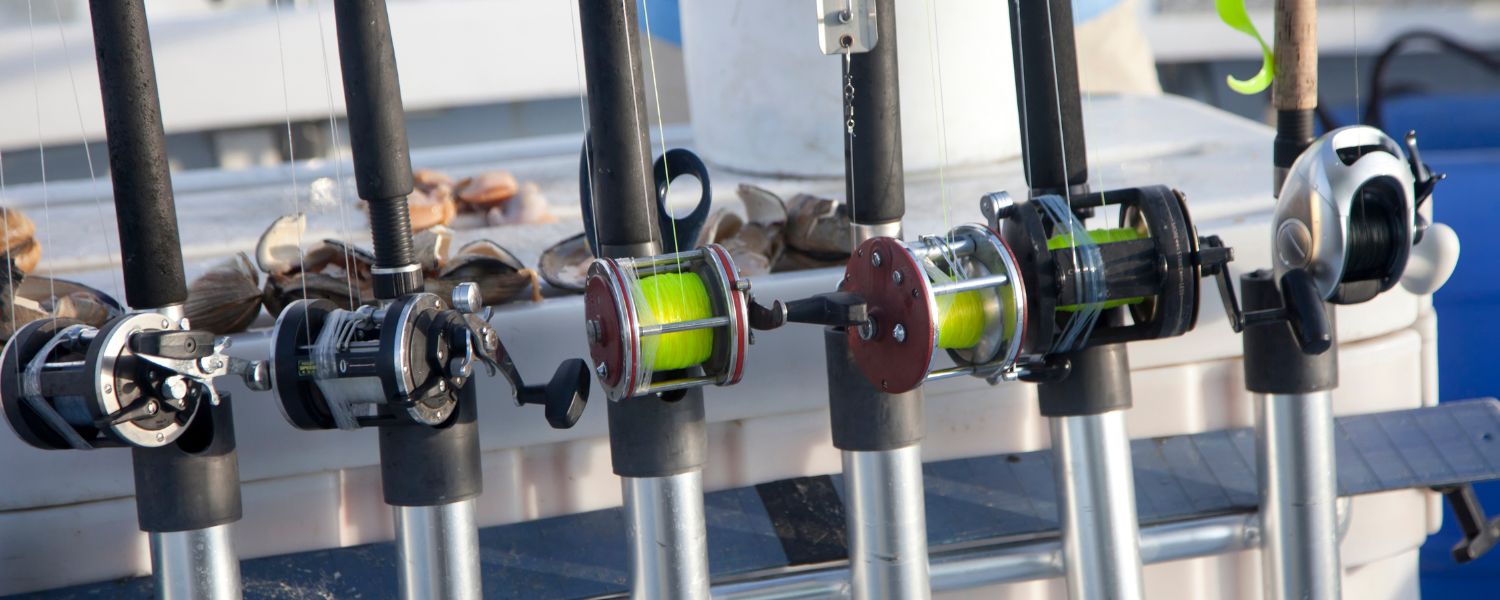 fishing rods on a boat