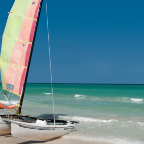 catamaran on beach