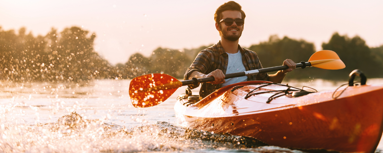 man kayaking