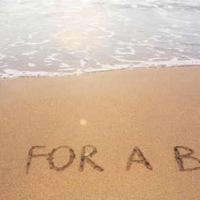 time for a break written on beach