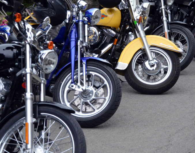 parked motorcycles