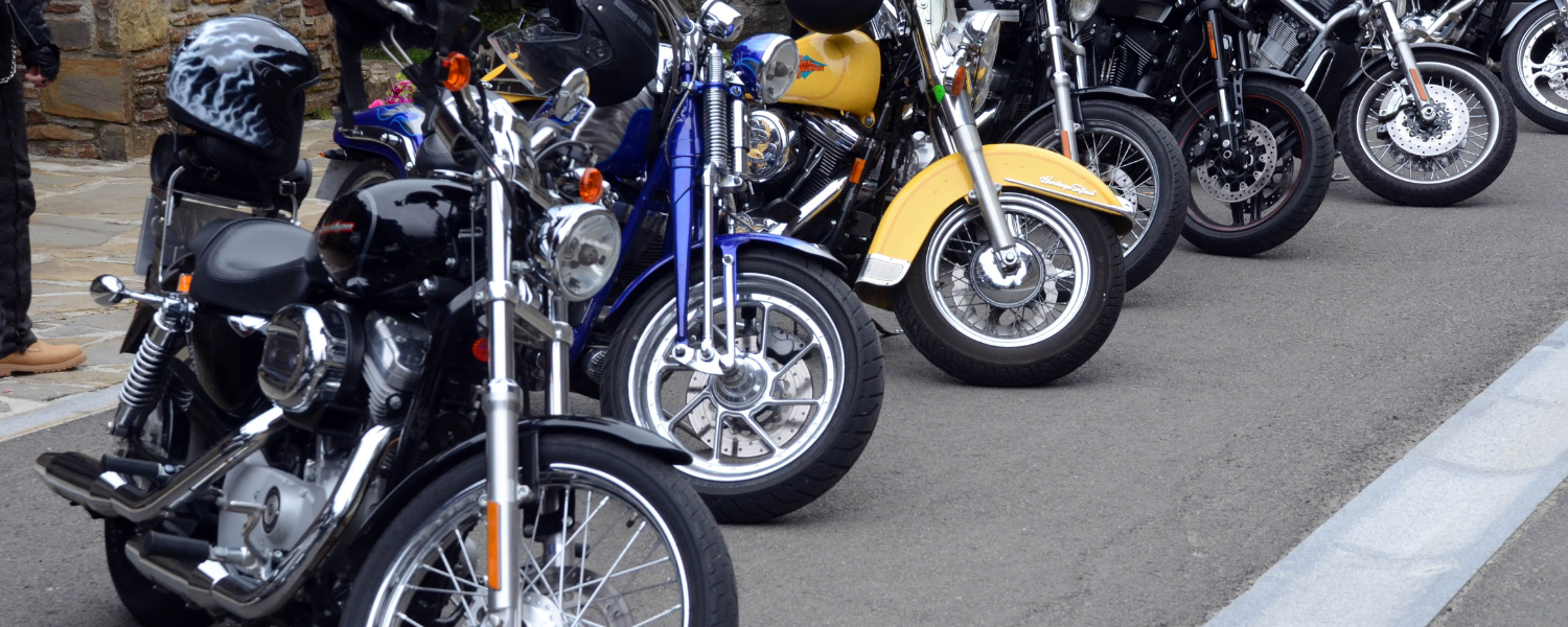 parked motorcycles