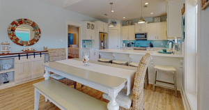 vacation rental living room and kitchen