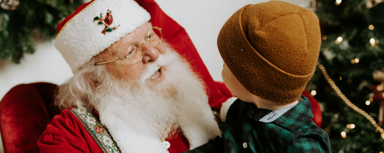 santa speaking to child 